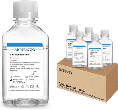 0.9% Normal Saline Solution, 1000ml 0.1um Filtration Sterilized SPSS Buffer for Lab Use, DNase/RNase/Protease/Pyrogen Free, Ready-to-Use, 1000ml/Bottle in Saudi Arabia