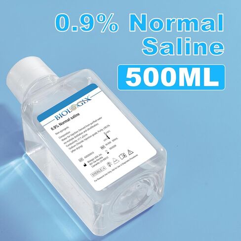 0.9% Normal Saline Solution, 500ml 0.1um Filtration Sterilized SPSS Buffer for Lab Use, DNase/RNase/Protease/Pyrogen Free, Ready-to-Use in Saudi Arabia
