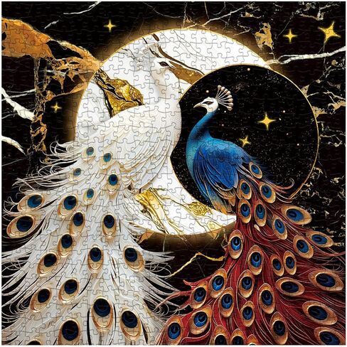 ألغاز الطاووس السحرية للبالغين 1000 قطعة ، ألغاز بانورامات جوهرة حيوانات خيالية ، لغز طاووس جميل الغموض in Kuwait