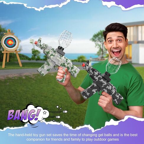 2 Pack Splat Gun Electric Toys Gun with Gel Ball Blaster,AKM-47 Splatter Ball Gun for Outdoor Activities-Fighting Shooting Team Game, Ages 15+(Double Gel Guns) in Saudi Arabia