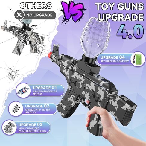 2 Pack Splat Gun Electric Toys Gun with Gel Ball Blaster,AKM-47 Splatter Ball Gun for Outdoor Activities-Fighting Shooting Team Game, Ages 15+(Double Gel Guns) in Saudi Arabia
