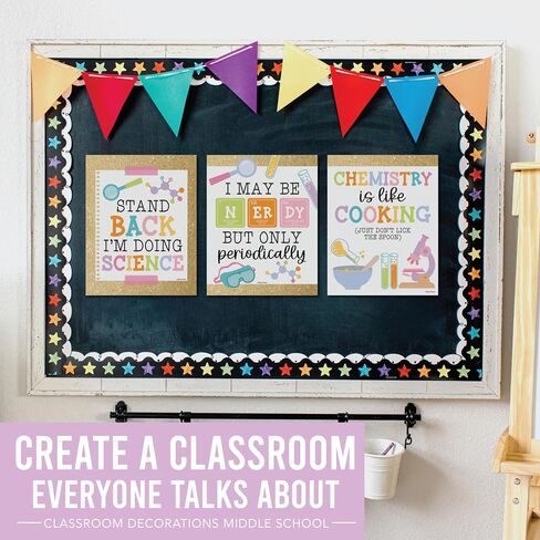 Hadley Designs 6 Science Posters for Classroom Decor – Inspirational and Fun Science Classroom Decor for Elementary & Middle School, Boho Motivational Wall Art in Saudi Arabia