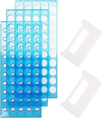 Removable Centrifuge Tube Rack Set – 10ml/15ml/50ml Multipurpose Lab Tube Holder, 2 Pack Large & Small Racks for Lab & Home Use (Blue - 50 Holes 1Pack) in Kuwait