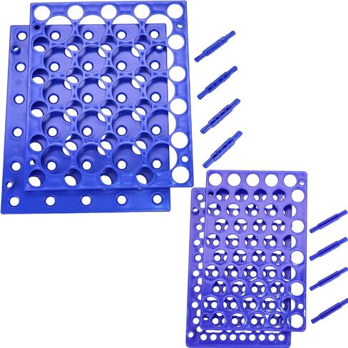 Removable Centrifuge Tube Rack Set – 10ml/15ml/50ml Multipurpose Lab Tube Holder, 2 Pack Large & Small Racks for Lab & Home Use (Blue - 50 Holes 1Pack) in Kuwait
