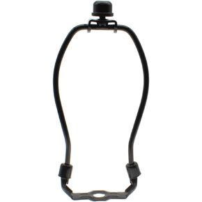 6 inch Lamp Shade Harp Holder Kit Heavy Duty Horn Frame Lampshade Bracket with Solid lamp Finial Cap for Table and Floor Lamps [FDXGYH，Black] in Kuwait