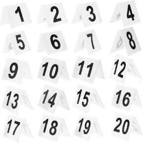 Amosfun 20pcs Acrylic Shaped Evidence Markers Double-Sided Table Number Signs for Restaurant and Event Use Identification Tents in Saudi Arabia