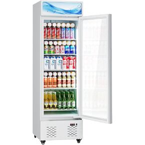 11 Cu.Ft Commercial Beverage Refrigerator Glass Door Drink Cooler with Soft Light and 5 Shelves, Display Refrigerator for Restaurant Store Cafe Bar, White in Kuwait