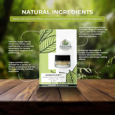 Lab Refined Sceletium Tortuosum Extract | 5.5% Active Alkaloid - 25mg per Serving - Includes a Convenient dosing Spoon for Effective dosing - (1 Gram) in Saudi Arabia