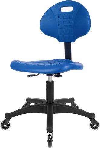 TAKE UR SEAT® Deluxe Polyurethane Lab Stool Chair, 5" Adjustable Table Height, Blue (Blade Wheels) in Kuwait