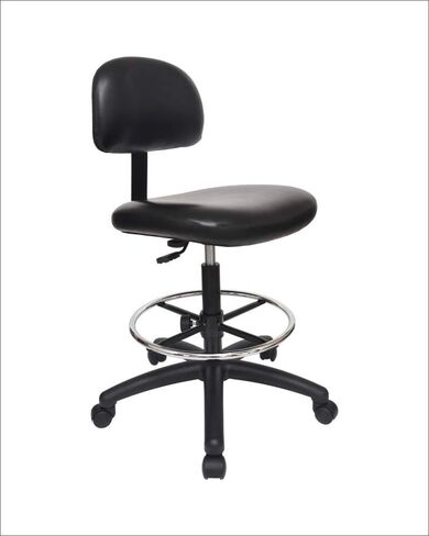 Chair Master FSS Series Square seat Tall (17"-22") seat Height Chair. Vinyl-for Office, Garage, Desk, Shop, Computer, Doctor, Medical, Easy to Clean! NO Footring (Black, Low Table Height) in Kuwait