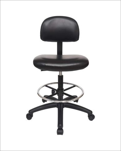 Chair Master FSS Series Square seat Tall (17"-22") seat Height Chair. Vinyl-for Office, Garage, Desk, Shop, Computer, Doctor, Medical, Easy to Clean! NO Footring (Black, Low Table Height) in Kuwait