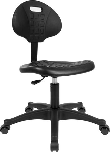 TAKE UR SEAT® Deluxe Polyurethane Lab Stool Chair, 5" Adjustable Table Height, Blue (Blade Wheels) in Kuwait
