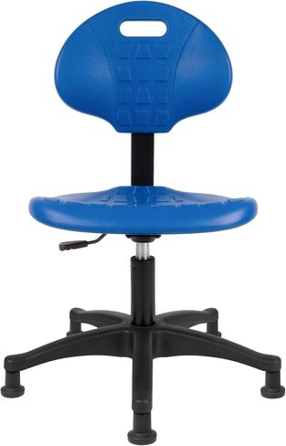 TAKE UR SEAT® Deluxe Polyurethane Lab Stool Chair, 5" Adjustable Table Height, Blue (Blade Wheels) in Kuwait