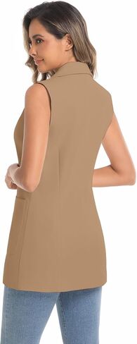 IDEALSANXUN Womens Long Vest Sleeveless Blazer Dressy Spring Summer Suit Jackets in Saudi Arabia