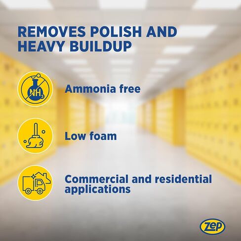 ZEP Heafty -Duty Floor Stripper Ammonia Free Concentrate - 1 جالون (حالة من 2) ECZULFFS1282 - تزيل صيغة الطوائف المنخفضة ، والتلميع ، والتراكم الثقيل على الأرضيات in Saudi Arabia
