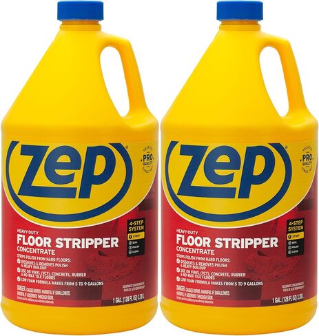 ZEP Heafty -Duty Floor Stripper Ammonia Free Concentrate - 1 جالون (حالة من 2) ECZULFFS1282 - تزيل صيغة الطوائف المنخفضة ، والتلميع ، والتراكم الثقيل على الأرضيات in Kuwait