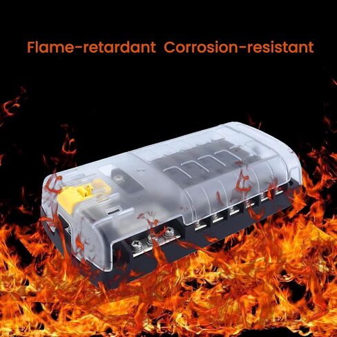 12 Way Marine Fuse Block مع مؤشر LED ، غطاء مقاوم للماء ومقاوم للرطوبة ، 12/24 فولت DC ، 30A لكل دائرة ، 100A لكل لوحة ، ATC/ATO Fuse ، PBT & PC ، in Kuwait