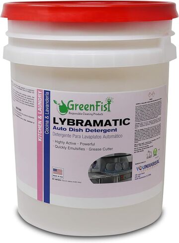 GreenFist Lybramatic | Commercial Dishwasher Detergent Industrial Grade [Ready-to-Use] Liquid (5 Gallon Pail) in Saudi Arabia