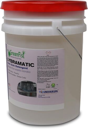 GreenFist Lybramatic | Commercial Dishwasher Detergent Industrial Grade [Ready-to-Use] Liquid (5 Gallon Pail) in Saudi Arabia