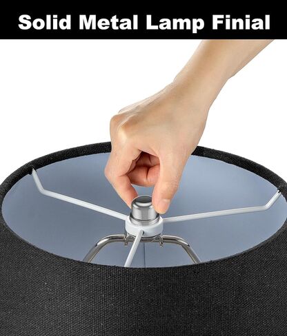 Lamp Harp 8 Inch, 2 Set [Heavy Duty] Lamp Harp Holder with Lamps Finial Caps and 3/8 Standard Saddle + E26 Light Base for Table and Floor Lamps (Silver) in Kuwait