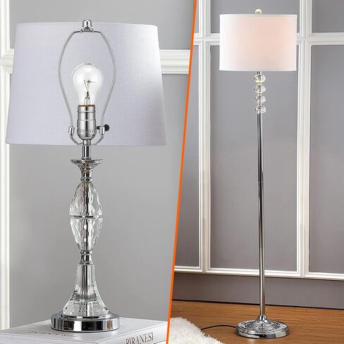 Lamp Harp 8 Inch, 2 Set [Heavy Duty] Lamp Harp Holder with Lamps Finial Caps and 3/8 Standard Saddle + E26 Light Base for Table and Floor Lamps (Silver) in Kuwait
