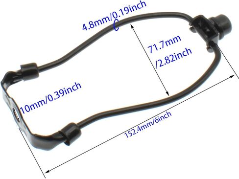 6 inch Lamp Shade Harp Holder Kit Heavy Duty Horn Frame Lampshade Bracket with Solid lamp Finial Cap for Table and Floor Lamps [FDXGYH，Black] in Kuwait