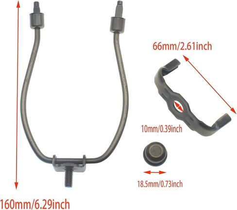 6 inch Lamp Shade Harp Holder Kit Heavy Duty Horn Frame Lampshade Bracket with Solid lamp Finial Cap for Table and Floor Lamps [FDXGYH，Black] in Kuwait