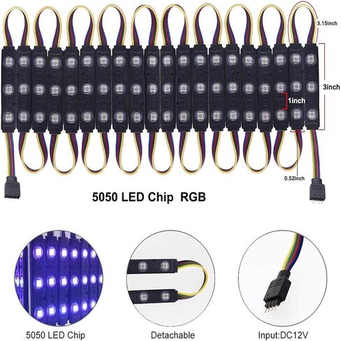 LED Window Lights LED MODULES LED HARROPRONT LIGHT LIGHT LIGHT BUSINESS TIVERATION LIGHTS LIGHTS SIGHTS Business Store Light 12V 5050 100ft RGB (10 عبوات) in Kuwait