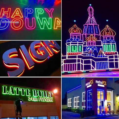 LED Window Lights LED MODULES LED HARROPRONT LIGHT LIGHT LIGHT BUSINESS TIVERATION LIGHTS LIGHTS SIGHTS Business Store Light 12V 5050 100ft RGB (10 عبوات) in Kuwait