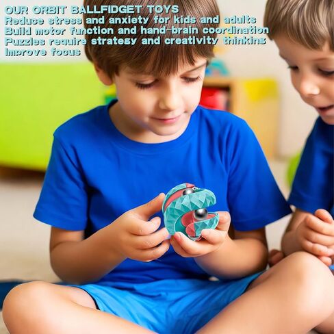 4PCS Gear Ball 3D Printed Spin Ball or Cube Fidget Toy, 2.6 Inch Gear Sphere Fidget Toy,Fidget Gear Sphere Toy for Stress and Anxiety Relief, Gear Sphere Desk Toy for Adults & Kids in Kuwait