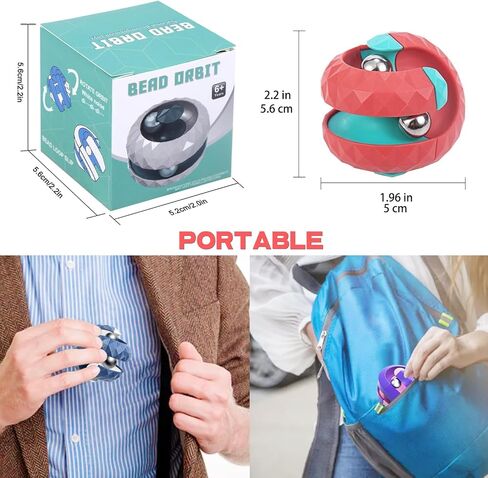 4PCS Gear Ball 3D Printed Spin Ball or Cube Fidget Toy, 2.6 Inch Gear Sphere Fidget Toy,Fidget Gear Sphere Toy for Stress and Anxiety Relief, Gear Sphere Desk Toy for Adults & Kids in Kuwait