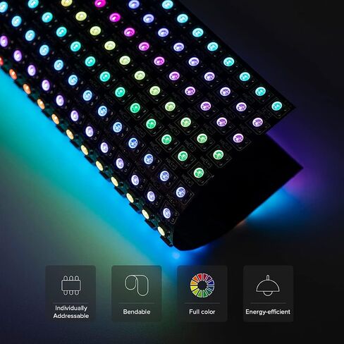 مصفوفة Sezo LED WS2812B RGB 5050SMD 16x16 256 بكسل مرنة رقمية مرنة بشكل فردي لـ Arduino LED صورة الشاشة المبرمجة الكاملة للإضاءة اللونية DC5V in Kuwait