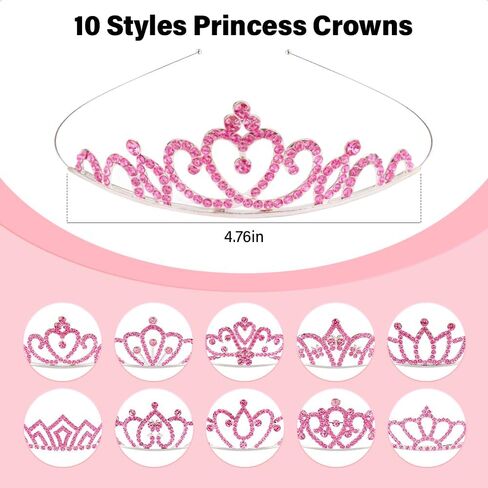 TOBATOBA 10Pcs Tiaras for Women Girls Sparkling Rhinestone Princess Tiara Headband Crowns for Women Girls Tiaras Set Small Tiara Bulk for Birthday Party Wedding School Classroom Costumes Proms in Saudi Arabia