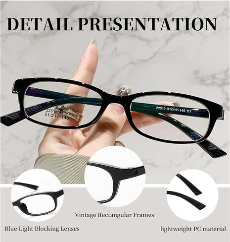 Rectangle Fake Glasses Blue Light Office-siren Glasses for Women Glasses Frame Non Prescription Fashion Accessories in Kuwait