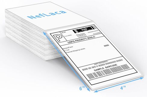Direct Thermal Label-Shipping Label 4x6-NefLaca Thermal Printer Sticker 4"x6",Compatible with Rollo,Nelko,Zebra. MUNBYN Printer(Pack of 500 Labels) in Kuwait