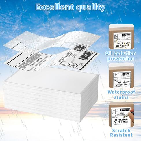 Direct Thermal Label-Shipping Label 4x6-NefLaca Thermal Printer Sticker 4"x6",Compatible with Rollo,Nelko,Zebra. MUNBYN Printer(Pack of 500 Labels) in Kuwait