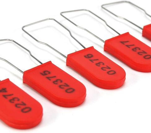 Plastic Padlocks Security Seals Tags Water/Electricity Metal Wire Seal Locking Disposable Anti-Tamper Lock Tag with Numbered(50pcs,Red) in Saudi Arabia