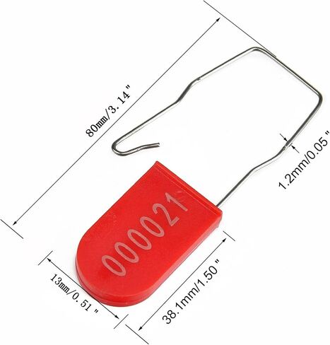 Plastic Padlocks Security Seals Tags Water/Electricity Metal Wire Seal Locking Disposable Anti-Tamper Lock Tag with Numbered(50pcs,Red) in Saudi Arabia