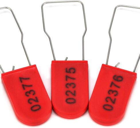 Plastic Padlocks Security Seals Tags Water/Electricity Metal Wire Seal Locking Disposable Anti-Tamper Lock Tag with Numbered(50pcs,Red) in Saudi Arabia