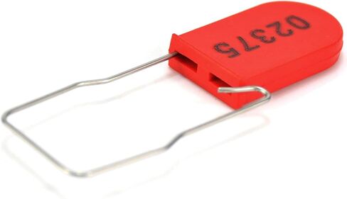 Plastic Padlocks Security Seals Tags Water/Electricity Metal Wire Seal Locking Disposable Anti-Tamper Lock Tag with Numbered(50pcs,Red) in Saudi Arabia