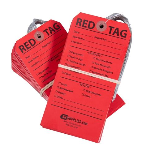 5S Red Tags (Wired) (50 Pack, Red) in Saudi Arabia