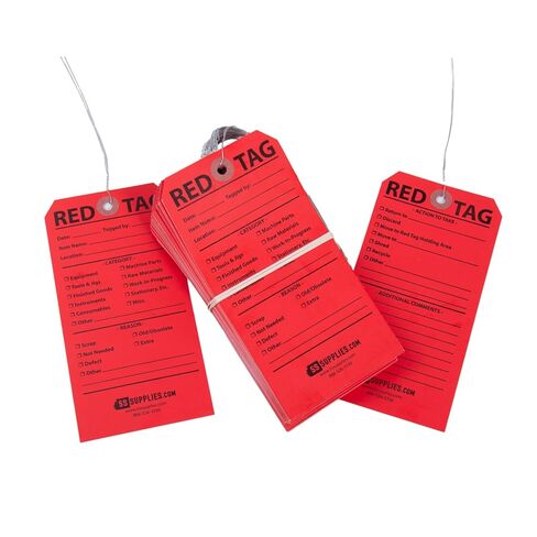 5S Red Tags (Wired) (50 Pack, Red) in Saudi Arabia