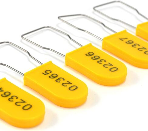 Plastic Padlocks Security Seals Tags Water/Electricity Metal Wire Seal Locking Disposable Anti-Tamper Lock Tag with Numbered(50pcs,Red) in Saudi Arabia