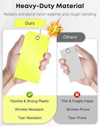 Uniclife 120 Pcs Plastic Tags for Labeling 4 Colors, 4.7"x 2.36" Plastic Shipping Tag with Wire Writable Waterproof Tag Price Tags with Reinforced Eyelet Blank Hang Label for Luggage in Saudi Arabia