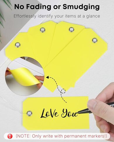 Uniclife 120 Pcs Plastic Tags for Labeling 4 Colors, 4.7"x 2.36" Plastic Shipping Tag with Wire Writable Waterproof Tag Price Tags with Reinforced Eyelet Blank Hang Label for Luggage in Saudi Arabia