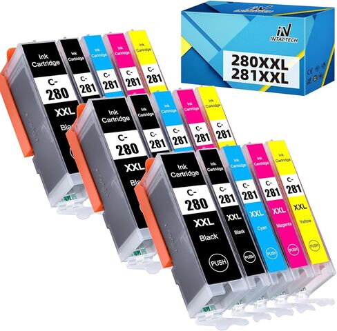 PGI-280 XXL CLI-281 XXL Compatible Ink Cartridges Replacement for Canon 280 281 Work with Pixma TR8620a TR8620 TS702a TS9520 TS9521C TR8520 TS6220 TS6320 TS8220 (10-Pack, PGBK/BK/C/M/Y) in Kuwait