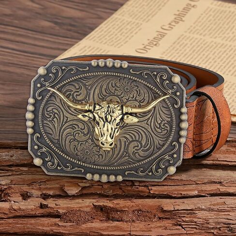 HUABOLA CALYN Long Horn Bull Western Belt Buckle in Saudi Arabia