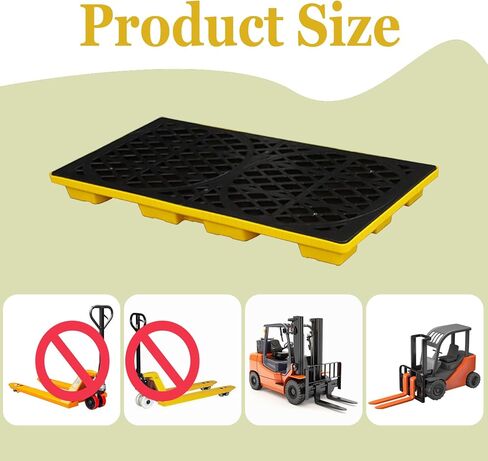 2 منصة تسرب الأسطوانة مع تصنيع وجيوب الرافعة الشوكية ، 47.8 "x24.1" × 4 "قدرة على الوزن 2000 رطل للداخلية/الخارجي ، المرآب ، المطبخ والطابق السفلي تخزين الشحن in Kuwait