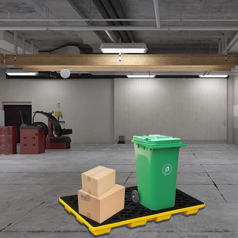 2 منصة تسرب الأسطوانة مع تصنيع وجيوب الرافعة الشوكية ، 47.8 "x24.1" × 4 "قدرة على الوزن 2000 رطل للداخلية/الخارجي ، المرآب ، المطبخ والطابق السفلي تخزين الشحن in Kuwait