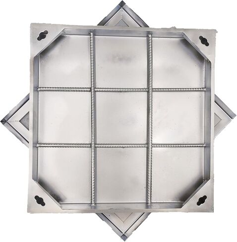 Stainless Steel Manhole Cover and Frame 28x28, B Class Square Septic Tank Lid with Base, Invisible Sewage Basin Cover, Heavy Duty Metal Inspection Lid for Driveway, Yard (27.6X 27.6) in Kuwait